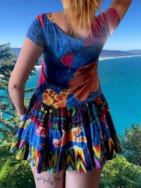 Jams World Small Hattie Multicolor Floral Tiered Mini Dress - Vintage JamsWorld